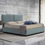letto contenitore con testata e giroletto sfoderabile in tessuto sogni bio giza ambiente