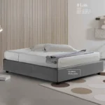letto contenitore moderno basso in tessuto sfoderabile 4 lati dettagli