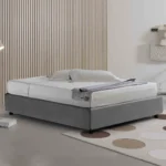 letto contenitore moderno basso in tessuto sfoderabile 4 lati sogni bio